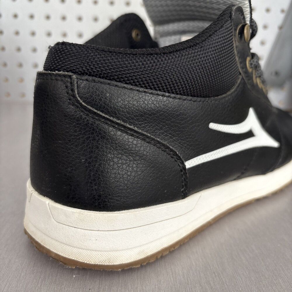 Lakai Griffin Mid Mens Sz 10.5 Black White Leather Weather Treated Skating Shoes - Picture 9 of 16